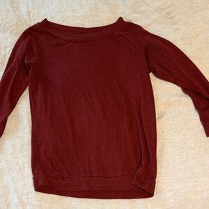 Market & Spruce Rich Burgundy Crew Neck Sweater